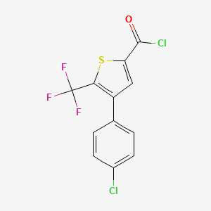 molecular formula C12H5Cl2F3OS B6325875 3-(4-Chlorophenyl)-2-(trifluoromethyl)thiophen-5-carbonyl chloride CAS No. 2088942-02-1