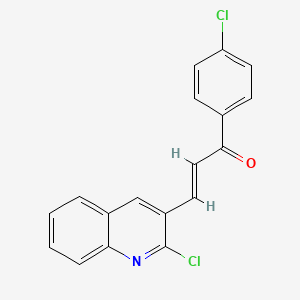 molecular formula C18H11Cl2NO B6326017 1(4-Chlorophenyl)-3-(2-chloro-3-quinolinyl)-2-propen-1-one;  98% CAS No. 895638-66-1