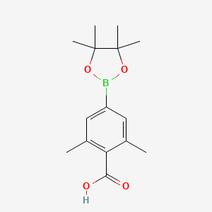 molecular formula C15H21BO4 B6326053 2,6-Dimethyl-4-(4,4,5,5-tetramethyl-1,3,2-dioxaborolan-2-yl)benzoic acid CAS No. 890839-23-3