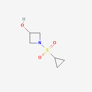 molecular formula C6H11NO3S B6326057 1-(Cyclopropanesulfonyl)azetidin-3-ol CAS No. 1187594-22-4