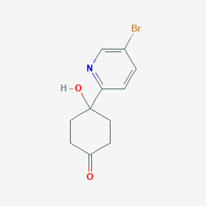 1-(5-Bromopyridin-2-yl)-4-oxocyclohexan-1-ol