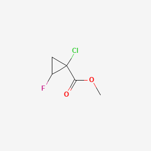 molecular formula C5H6ClFO2 B6326260 1-Chloro-2-fluorocyclopropanecarboxylic acid methyl ester CAS No. 2301850-47-3