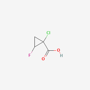 molecular formula C4H4ClFO2 B6326277 1-Chloro-2-fluorocyclopropanecarboxylic acid CAS No. 1314920-82-5