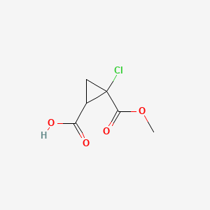 molecular formula C6H7ClO4 B6326284 1-Chloro-1,2-cyclopropanedicarboxylic acid 1-methyl ester CAS No. 155687-12-0