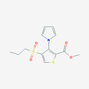 molecular formula C13H15NO4S2 B063263 Methyl 4-(propylsulfonyl)-3-(1h-pyrrol-1-yl)thiophene-2-carboxylate CAS No. 175201-78-2