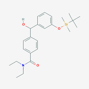 molecular formula C24H35NO3Si B6326378 4-((3-((t-Butyldimethylsilyl)oxy)phenyl)(hydroxy)methyl)-N,N-diethylbenzamide CAS No. 155765-75-6