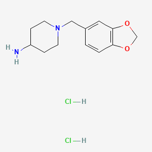 molecular formula C13H20Cl2N2O2 B6326390 二盐酸1-(1,3-苯并二氧杂环-5-基甲基)哌啶-4-胺 CAS No. 57645-58-6