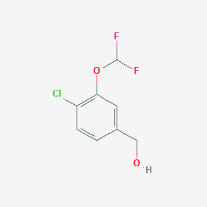 molecular formula C8H7ClF2O2 B6326429 (4-chloro-3-(difluoromethoxy)phenyl)methanol CAS No. 1427447-85-5