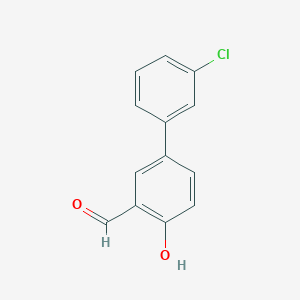 molecular formula C13H9ClO2 B6326511 4-(3-Chlorophenyl)-2-formylphenol, 95% CAS No. 893737-49-0