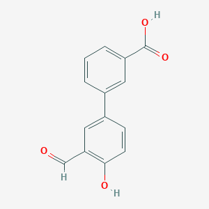 molecular formula C14H10O4 B6326533 4-(3-Carboxyphenyl)-2-formylphenol, 95% CAS No. 893737-85-4