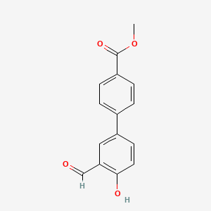 molecular formula C15H12O4 B6326534 2-Formyl-4-(4-methoxycarbonylphenyl)phenol, 95% CAS No. 893737-88-7