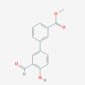 molecular formula C15H12O4 B6326535 2-Formyl-4-(3-methoxycarbonylphenyl)phenol, 95% CAS No. 893737-91-2
