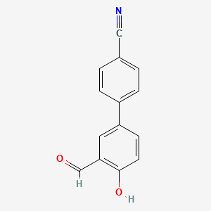 molecular formula C14H9NO2 B6326580 4-(4-Cyanophenyl)-2-formylphenol, 95% CAS No. 769971-95-1