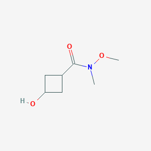 molecular formula C7H13NO3 B063266 3-hydroxy-N-methoxy-N-methylcyclobutanecarboxamide CAS No. 171549-82-9