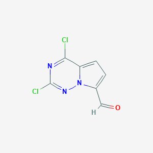 molecular formula C7H3Cl2N3O B6326662 2,4-Dichloropyrrolo[2,1-f][1,2,4]triazine-7-carbaldehyde CAS No. 1001353-82-7