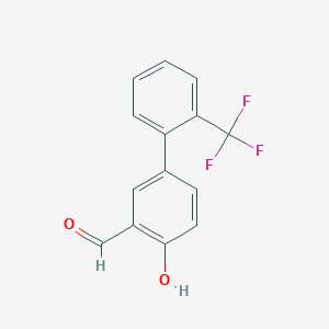 molecular formula C14H9F3O2 B6326681 2-Formyl-4-(2-trifluoromethylphenyl)phenol, 95% CAS No. 893737-32-1