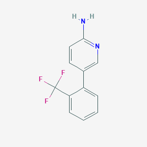 molecular formula C12H9F3N2 B6326692 5-[2-(Trifluoromethyl)phenyl]pyridin-2-amine, 95% CAS No. 875166-90-8
