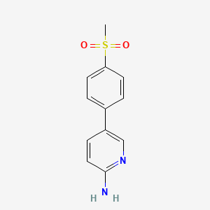 molecular formula C12H12N2O2S B6326696 5-(4-Methanesulfonylphenyl)pyridin-2-amine, 95% CAS No. 893739-91-8