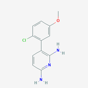 molecular formula C12H12ClN3O B6326929 3-(2-Chloro-5-methoxyphenyl)pyridine-2,6-diamine CAS No. 1240973-61-8