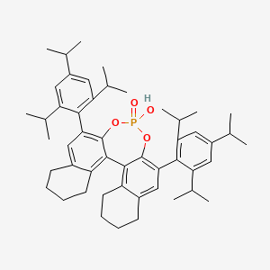 molecular formula C50H65O4P B6326998 (S)-3,3'-Bis(2,4,6-triisopropylphenyl)-5,5',6,6',7,7',8,8'-octahydro-1,1'-binaphthyl-2,2'-diyl hydrogenphosphate, 98%, (99% ee) CAS No. 878111-20-7