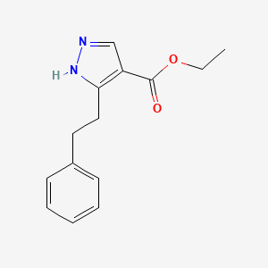 molecular formula C14H16N2O2 B6327054 Ethyl 5-(2-phenylethyl)-1H-pyrazole-4-carboxylate CAS No. 1186538-03-3