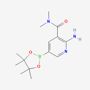 molecular formula C14H22BN3O3 B6327090 6-氨基-5-(二甲基氨基甲酰基)吡啶-3-硼酸频哪醇酯 CAS No. 1092580-90-9