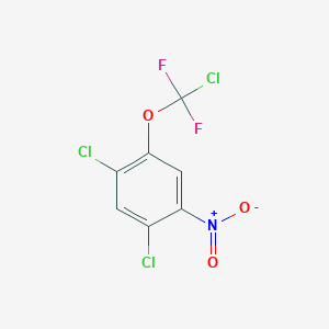 molecular formula C7H2Cl3F2NO3 B6327193 2,4-Dichloro-5-(chlorodifluoromethoxy)nitrobenzene, 98% CAS No. 156425-34-2
