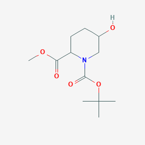 molecular formula C12H21NO5 B6327237 1-(叔丁基) 2-甲基 5-羟基哌啶-1,2-二羧酸酯 CAS No. 1822538-74-8