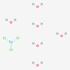 molecular formula Cl3EuH12O6 B6327576 Europium(III) chloride hydrate, REacton(R), 99.99% (REO) CAS No. 19423-80-4