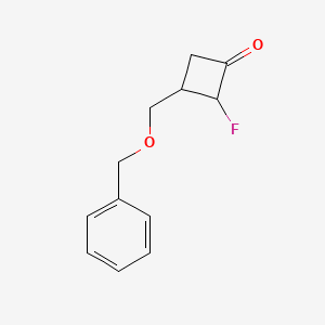 molecular formula C12H13FO2 B6327655 3-[(Benzyloxy)methyl]-2-fluorocyclobutan-1-one CAS No. 890529-23-4