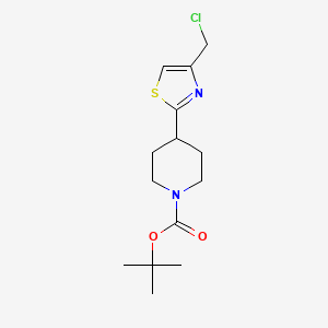 molecular formula C14H21ClN2O2S B6327670 4-[4-(氯甲基)噻唑-2-基]哌啶-1-甲酸叔丁酯 CAS No. 650579-82-1