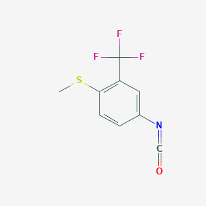 molecular formula C9H6F3NOS B6327673 4-Methylthio-3-trifluoromethyl-phenylisocyanate CAS No. 61386-59-2