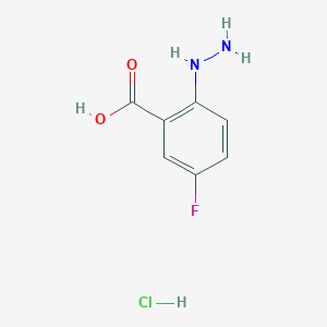 molecular formula C7H8ClFN2O2 B6327682 5-Fluoro-2-hydrazino-benzoic acid hydrochloride CAS No. 69196-09-4
