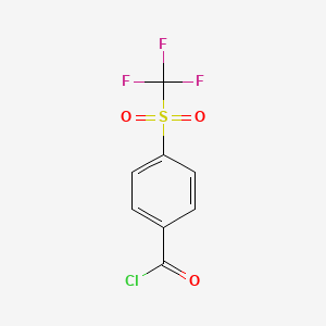 molecular formula C8H4ClF3O3S B6327702 4-(Trifluoromethylsulfonyl)benzoyl chloride;  97% CAS No. 650-90-8
