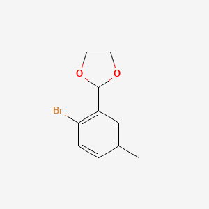 molecular formula C10H11BrO2 B6327827 2-(2-Bromo-5-methylphenyl)-1,3-dioxolane CAS No. 1381966-52-4