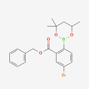 molecular formula C20H22BBrO4 B6327890 Benzyl 5-bromo-2-(4,4,6-trimethyl-1,3,2-dioxaborinan-2-yl)benzoate CAS No. 2096995-65-0