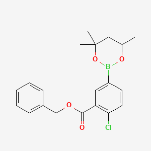 molecular formula C20H22BClO4 B6327933 Benzyl 2-chloro-5-(4,4,6-trimethyl-1,3,2-dioxaborinan-2-yl)benzoate CAS No. 2096995-67-2