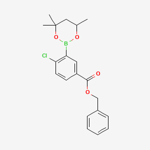 molecular formula C20H22BClO4 B6327949 Benzyl 4-chloro-3-(4,4,6-trimethyl-1,3,2-dioxaborinan-2-yl)benzoate CAS No. 2096996-40-4