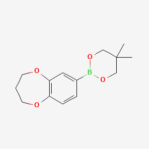 molecular formula C14H19BO4 B6327963 7-(5,5-Dimethyl-1,3,2-dioxaborinan-2-yl)-3,4-dihydro-2H-1,5- benzodioxepine CAS No. 2246621-26-9
