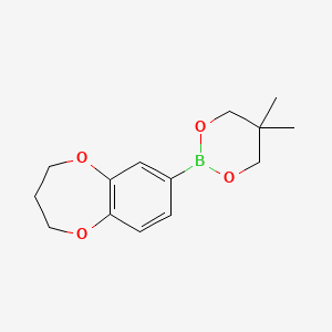 molecular formula C14H19BO4 B6327963 7-(5,5-Dimethyl-1,3,2-dioxaborinan-2-yl)-3,4-dihydro-2H-1,5-benzodioxepine CAS No. 2246621-26-9