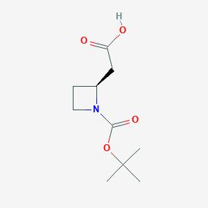 molecular formula C10H17NO4 B6328063 2-[(2S)-1-tert-Butoxycarbonylazetidin-2-yl]acetic acid CAS No. 1289384-58-2