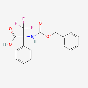 molecular formula C17H14F3NO4 B6328066 N-[(Benzyloxy)carbonyl]-3,3,3-trifluoro-2-phenylalanine, 97% CAS No. 1272755-77-7