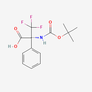 molecular formula C14H16F3NO4 B6328073 N-(tert-Butoxycarbonyl)-3,3,3-trifluoro-2-phenylalanine, 97% CAS No. 1272755-57-3