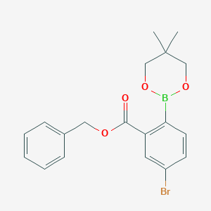 molecular formula C19H20BBrO4 B6328097 Benzyl 5-bromo-2-(5,5-dimethyl-1,3,2-dioxaborinan-2-yl)benzoate CAS No. 2096994-69-1