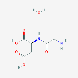 molecular formula C6H12N2O6 B6328101 Glycyl-L-aspartic acid hydrate, 98% (H-Gly-L-Asp-OH.H2O) CAS No. 1366384-20-4