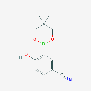 molecular formula C12H14BNO3 B6328116 3-(5,5-Dimethyl-1,3,2-dioxaborinan-2-yl)-4-hydroxybenzonitrile;  97% CAS No. 1821331-81-0