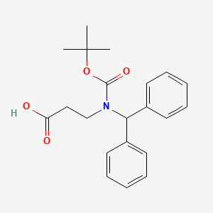 molecular formula C21H25NO4 B6328130 3-{[(t-Butoxy)carbonyl](diphenylmethyl)amino}propanoic acid CAS No. 2109562-89-0