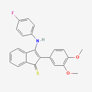 molecular formula C23H18FNO2S B6328133 2-(3,4-Dimethoxyphenyl)-3-((4-fluorophenyl)amino)indene-1-thione CAS No. 1274903-35-3
