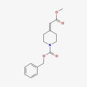 molecular formula C16H19NO4 B6328154 Benzyl 4-(2-methoxy-2-oxoethylidene) piperidine-1-carboxylate CAS No. 40112-93-4