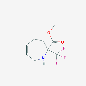 molecular formula C9H12F3NO2 B6328161 Methyl 2-(trifluoromethyl)-2,3,4,7-tetrahydro-1H-azepine-2-carboxylate, 97% CAS No. 1274891-97-2